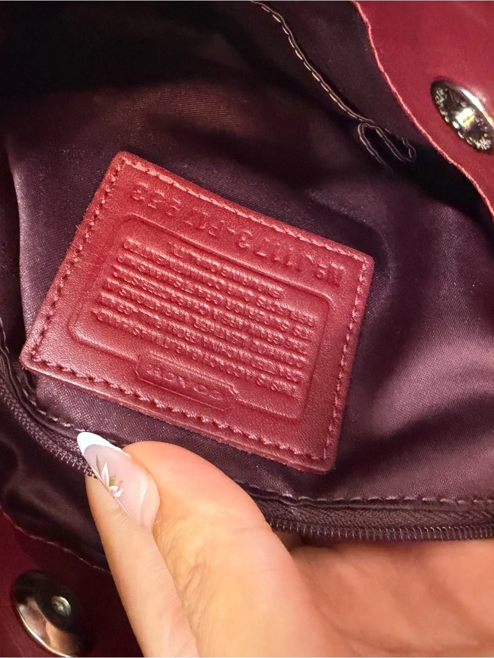 Y2K Coach  Burgundy Patent Leather Shoulder Bag
